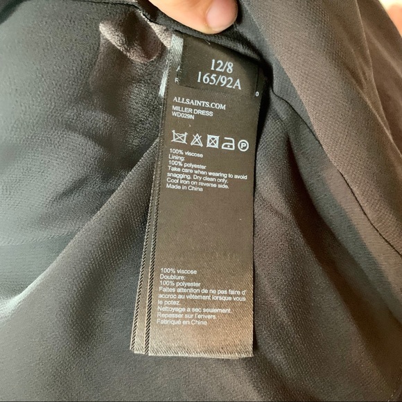 All Saints V Neck Wrap Front Dress Tiered Skirt - Picture 13 of 13